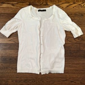 Half-Sleeve Cream/Off-White Cardigan